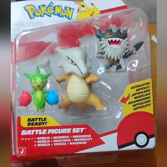 Pokemon Battle Ready Figure set Roselia Marowak & Perrserker 3 Pack new 2025 - Picture 5 of 7